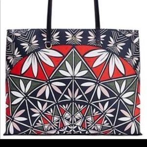 Tory Burch pottery logo tote bag